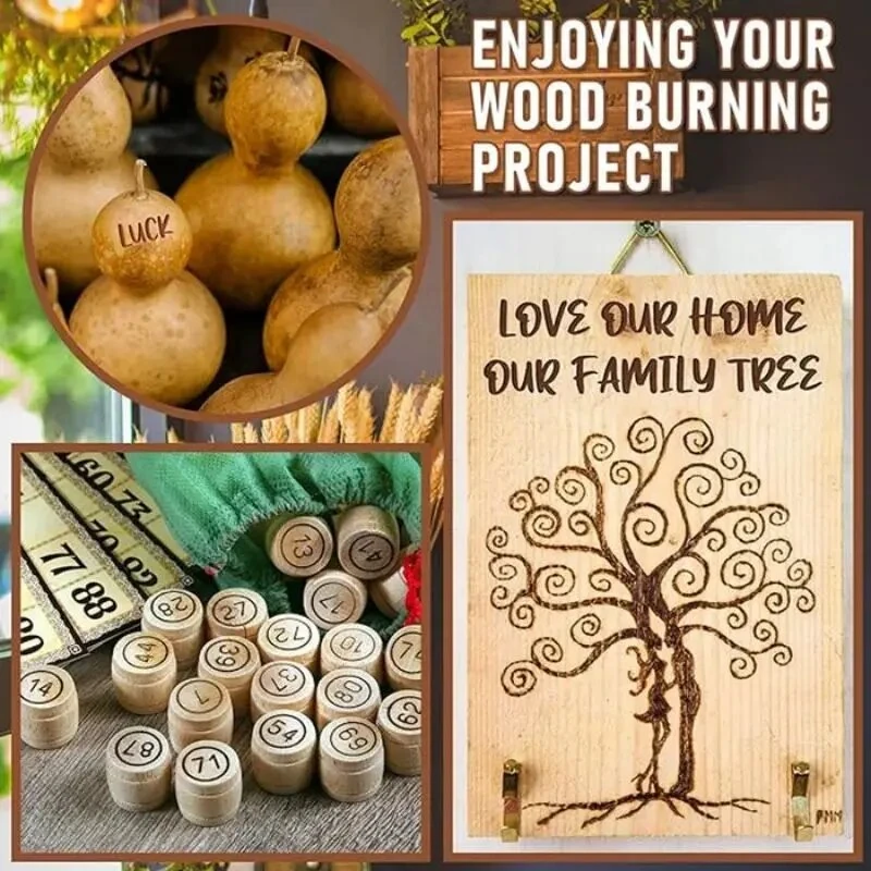 DIY Wood Burning Kit with 26 Letter Stencils & Copper Molds | Pyrography Pen & Soldering Iron Tool - Image 2