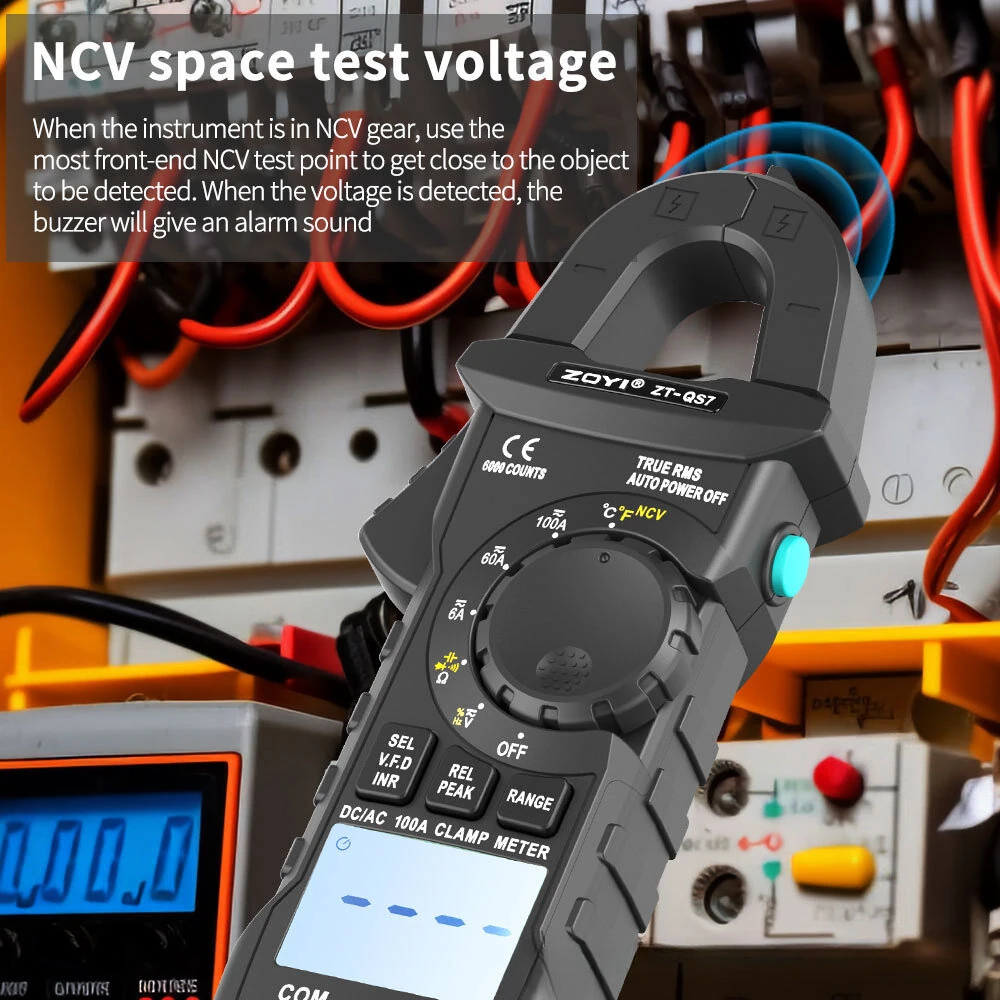 ZT-QS7 True RMS Clamp Meter - 6000 Count AC/DC Digital Multimeter | Auto Range - Image 5