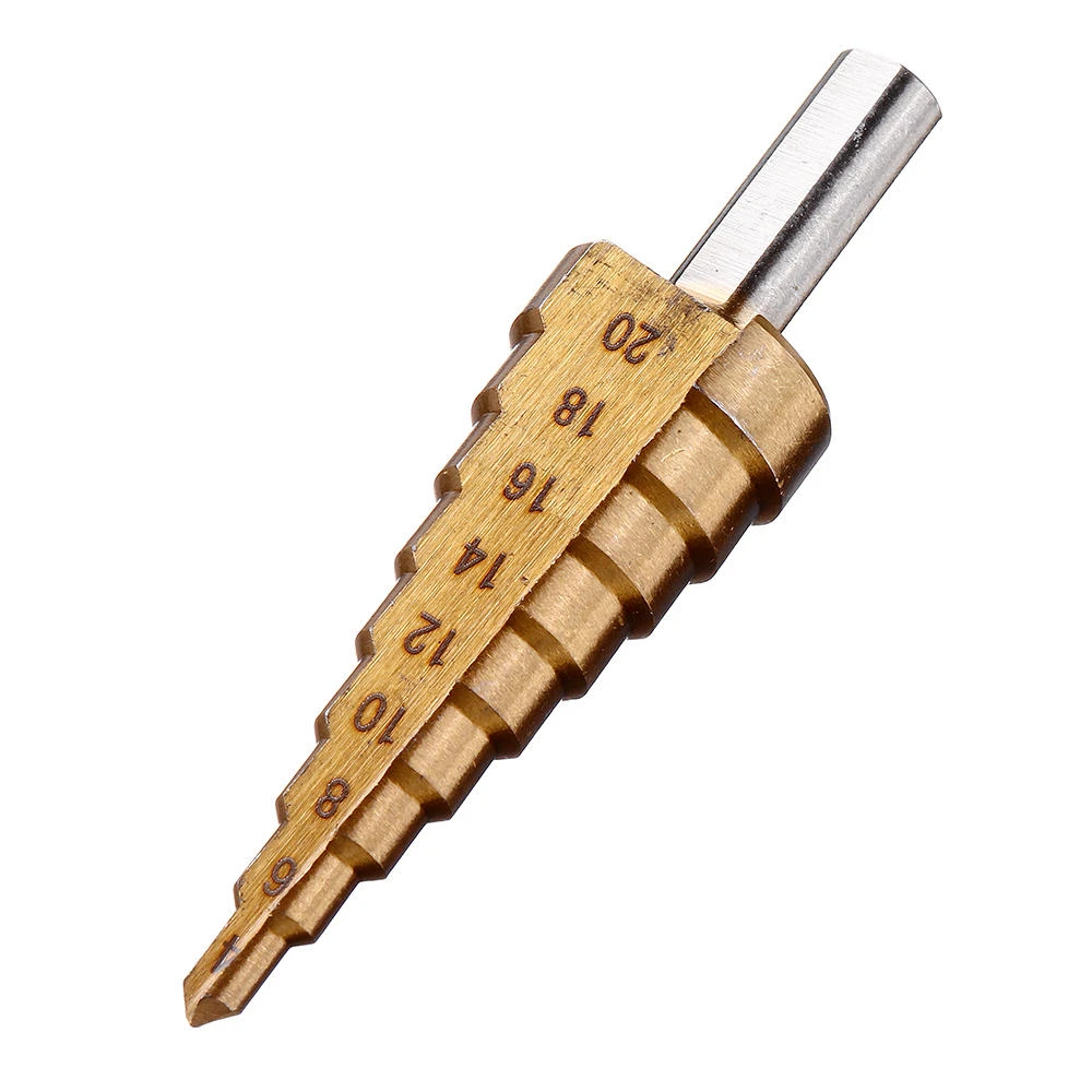 Drillpro 4pc HSS Titanium Step Drill Bit Set | 4-32mm with Center Punch - Image 5