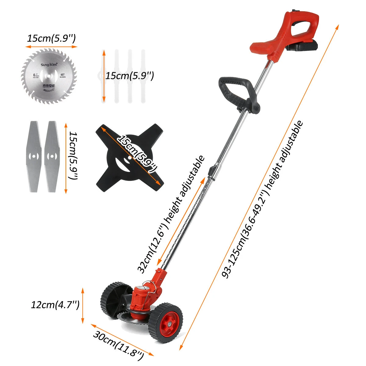 Doersupp Cordless Grass Trimmer Set - 12/24V Electric Lawn Mower & Pruner - Image 3