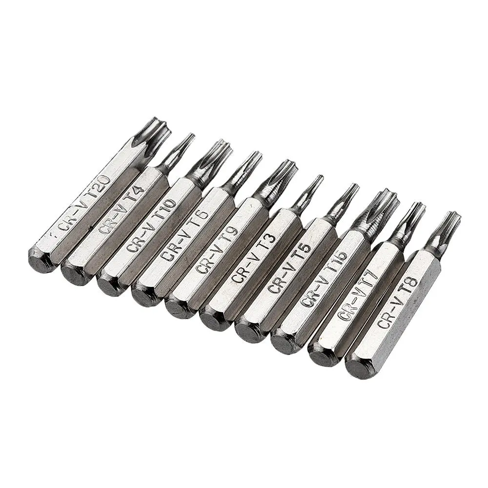 Drillpro 10pcs 4mm CR-V Screwdriver Bit Set | Torx & Slotted | Phone Repair Kit - Image 2