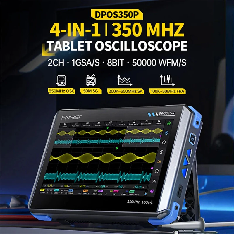 FNIRSI DPOS350P 4-in-1 Tablet Oscilloscope | 350MHz 1GSPS - Signal Generator & Analyzer - Image 3