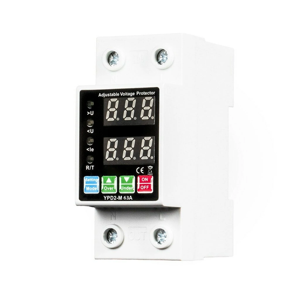 40A-63A Automatic Reclosing Protector | Over/Under Voltage & Overcurrent Protection | Dual Digital Display - Image 2
