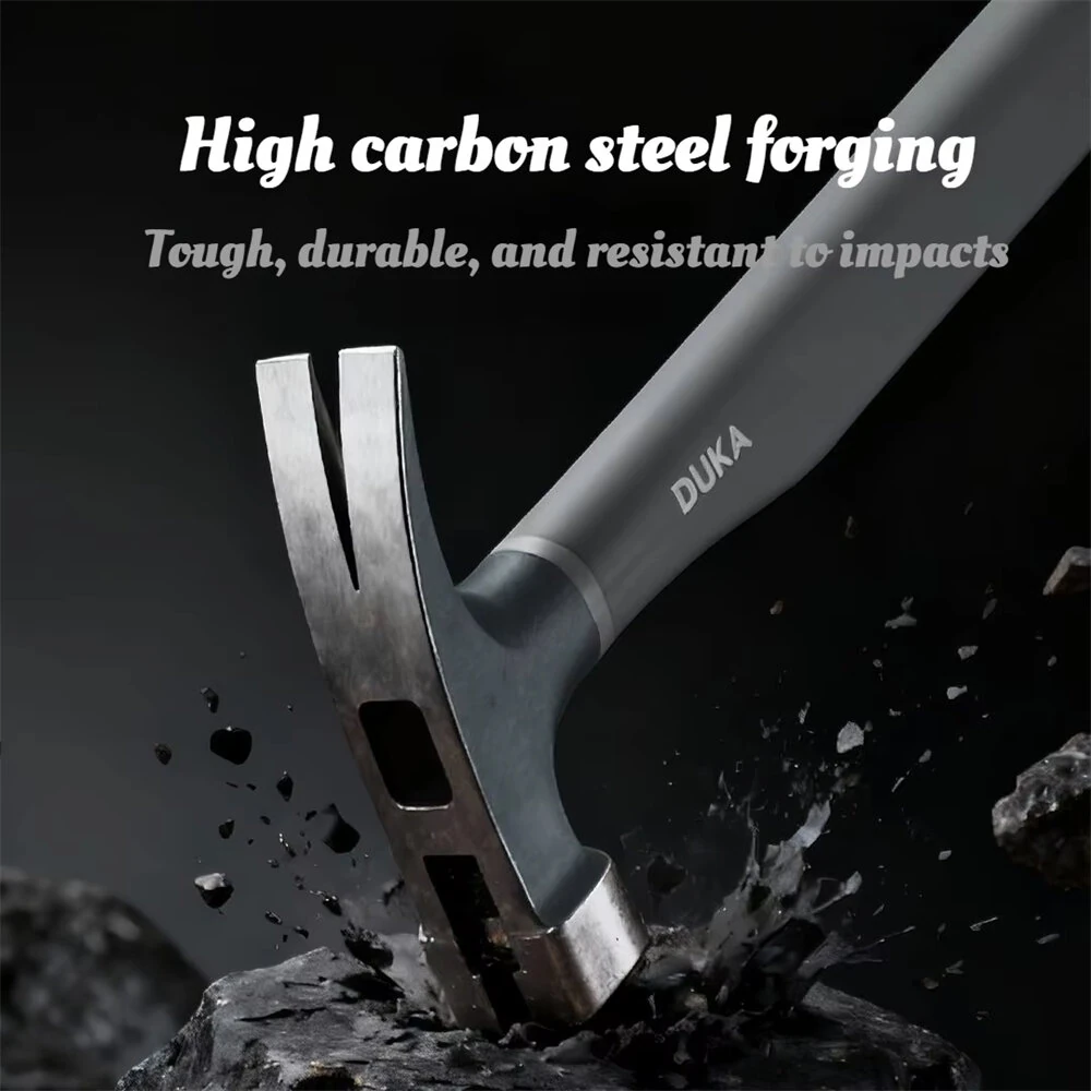 DUKA H1 Claw Hammer - 8oz Forged Steel - Shockproof Anti-Skid Rubber Handle - Image 4