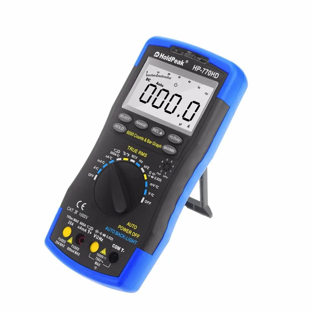 HoldPeak HP-770HD True RMS Digital Multimeter | Autorange AC/DC Voltage Tester - Image 3