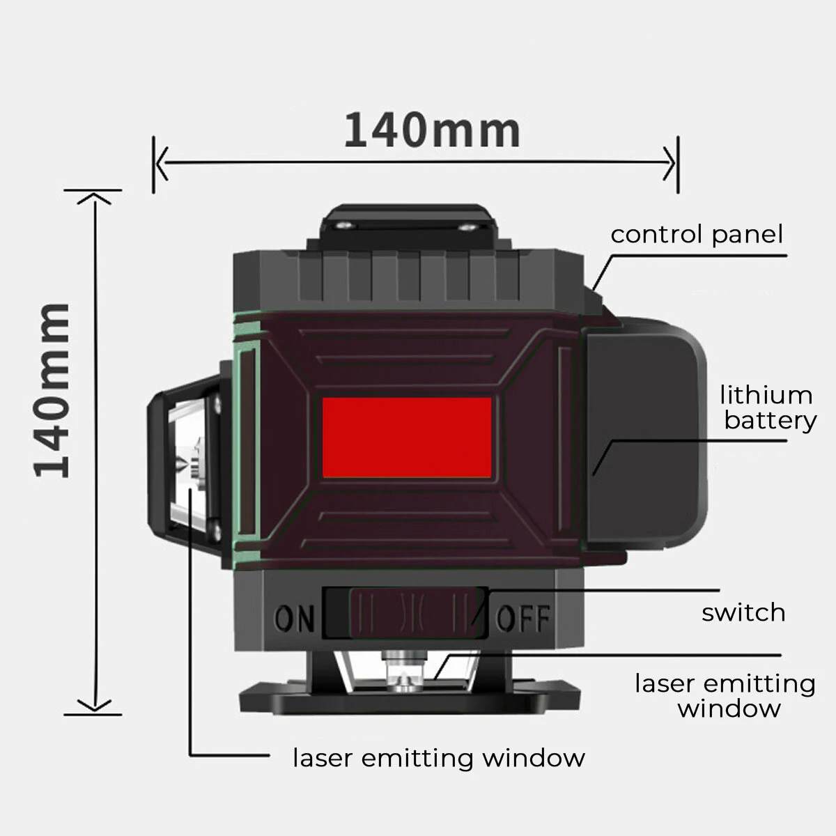 360° Green Cross Laser Level | 8/12/16 Lines | Self-Leveling with Remote Control - Image 4