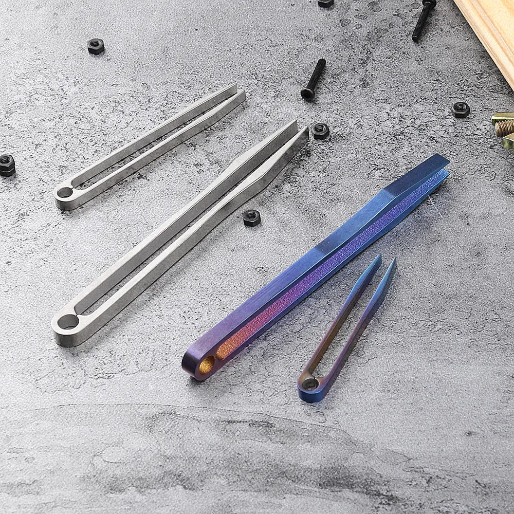 EDC TC4 Titanium Mini Tweezer - Portable CNC Clip Tool for Emergency - Image 5