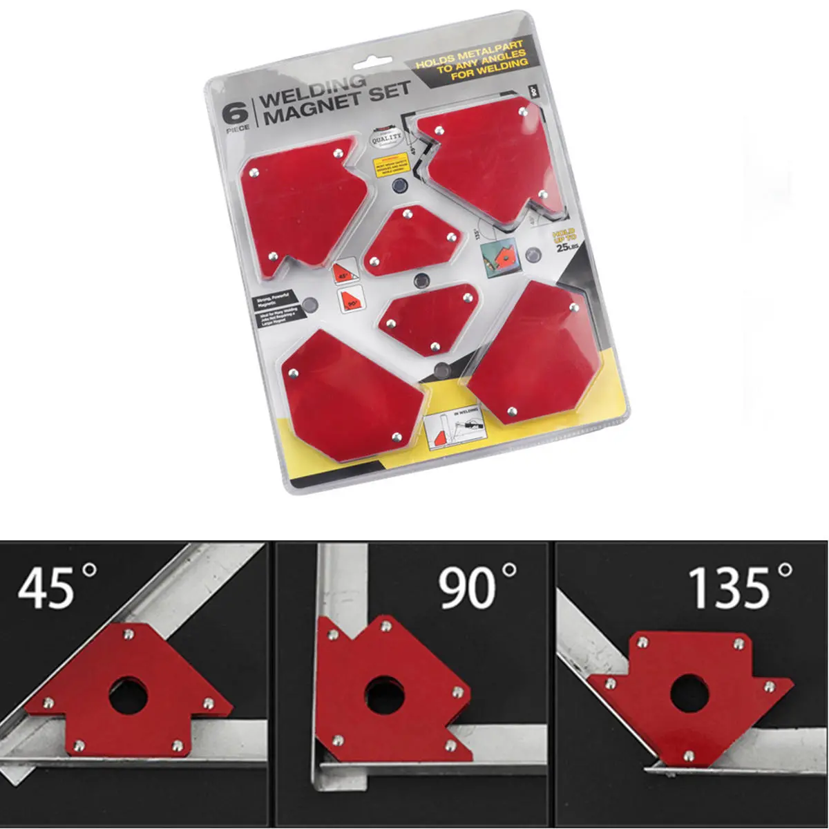 Magnetic Welding Locator Set - 6Pcs 25lb 50lb 75lb Multi Angle Tool - Image 3