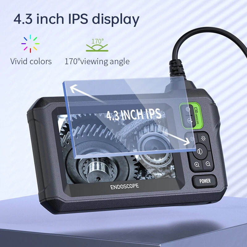 INSKAM 4.3 IPS Endoscope Camera - 1080P HD | 2.7cm Lens 170° View | IP67 Waterproof 2000mAh - Image 3