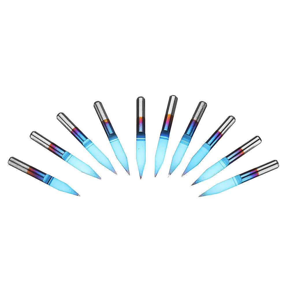 Drillpro 10pcs Nano Coated Carbide PCB Engraving Bits | 0.1-0.3mm 25 Degree - Image 3
