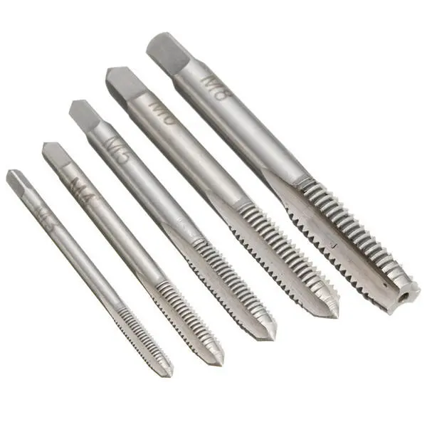 Drillpro T-Handle Ratchet Tap Wrench Set | M3-M8 Metric Plug Taps | 5pc Machine Screw Thread Kit - Image 5