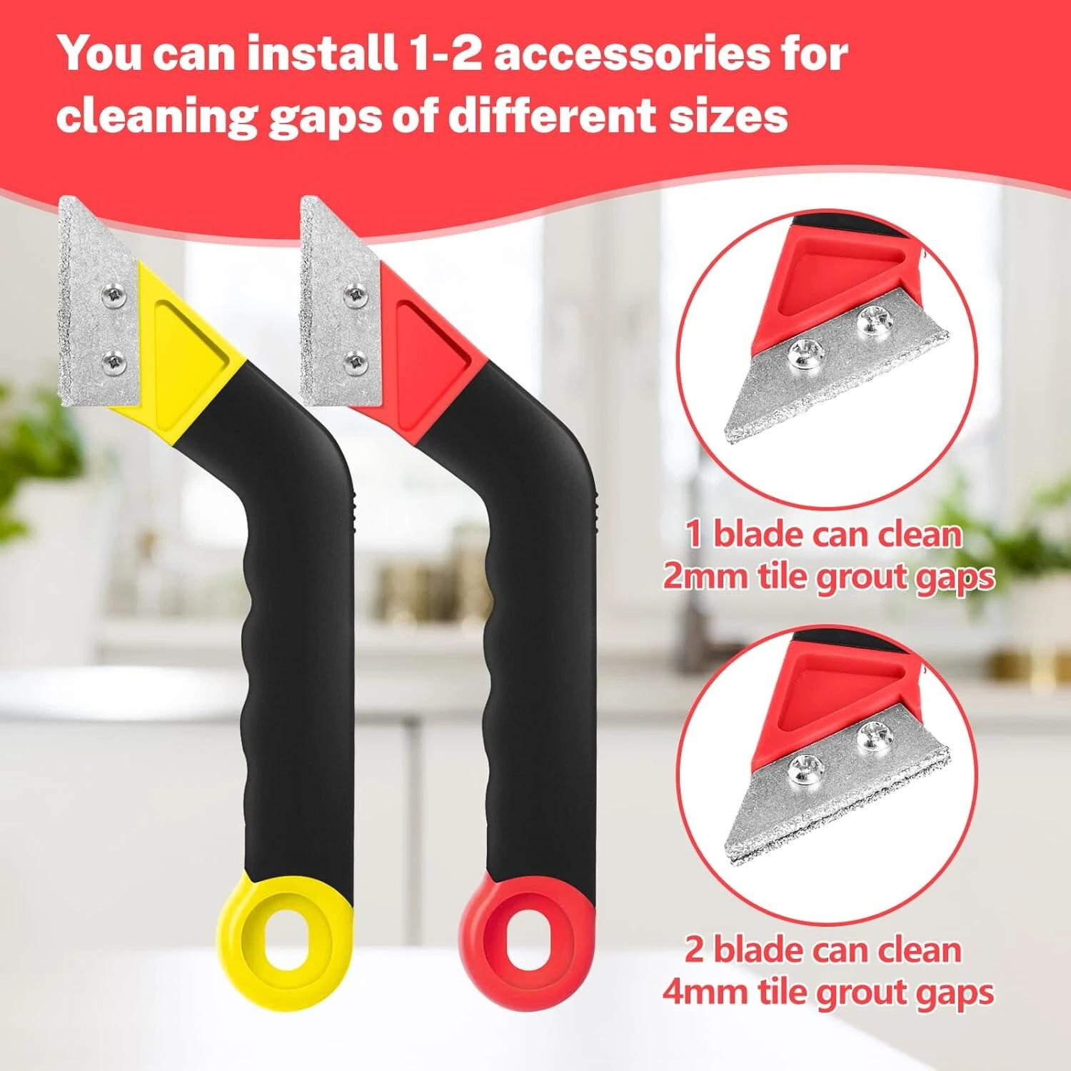 Grout Removal Tool Kit - 11-Piece Alloy Steel with Diamond Blades & Ergonomic Handle - Image 3