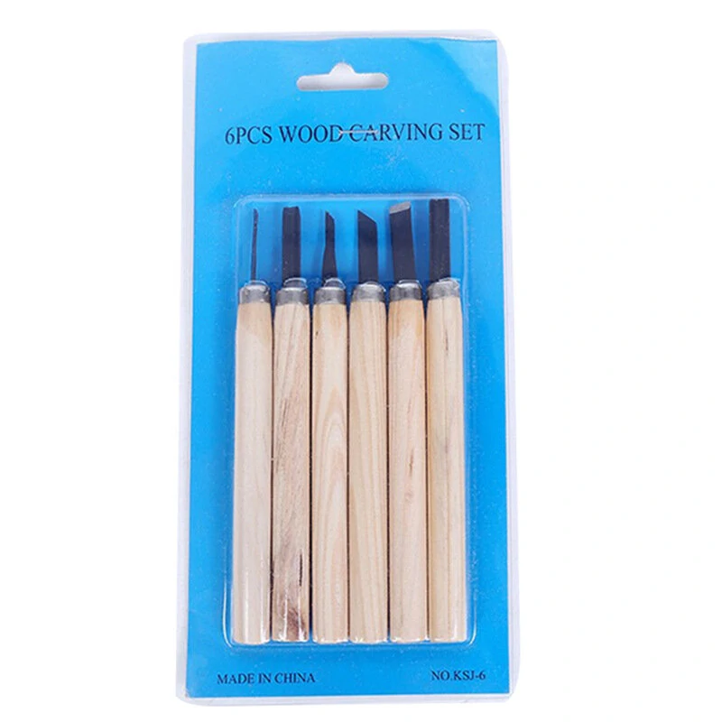6/10/12PCS Wood Carving Knife Set - Wood Handle Craft Chisels for Woodworking - Image 2