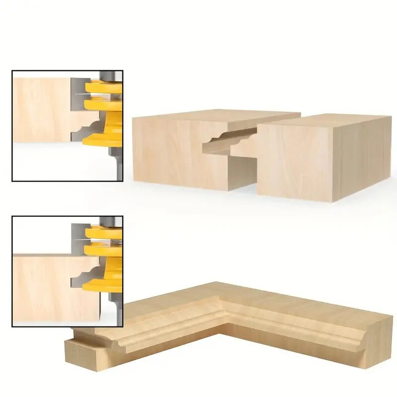 LAVIE 1/2 Inch Ogee Rail & Stile Router Bit - 8mm 12mm Shank - Reversible Glass Door Bit - Image 3