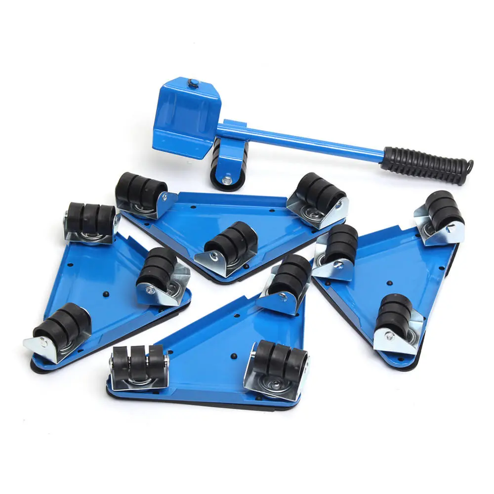 5PCS Furniture Lifter Sliders - Triple Wheel Mover System Kit | Moving Tools - Image 2