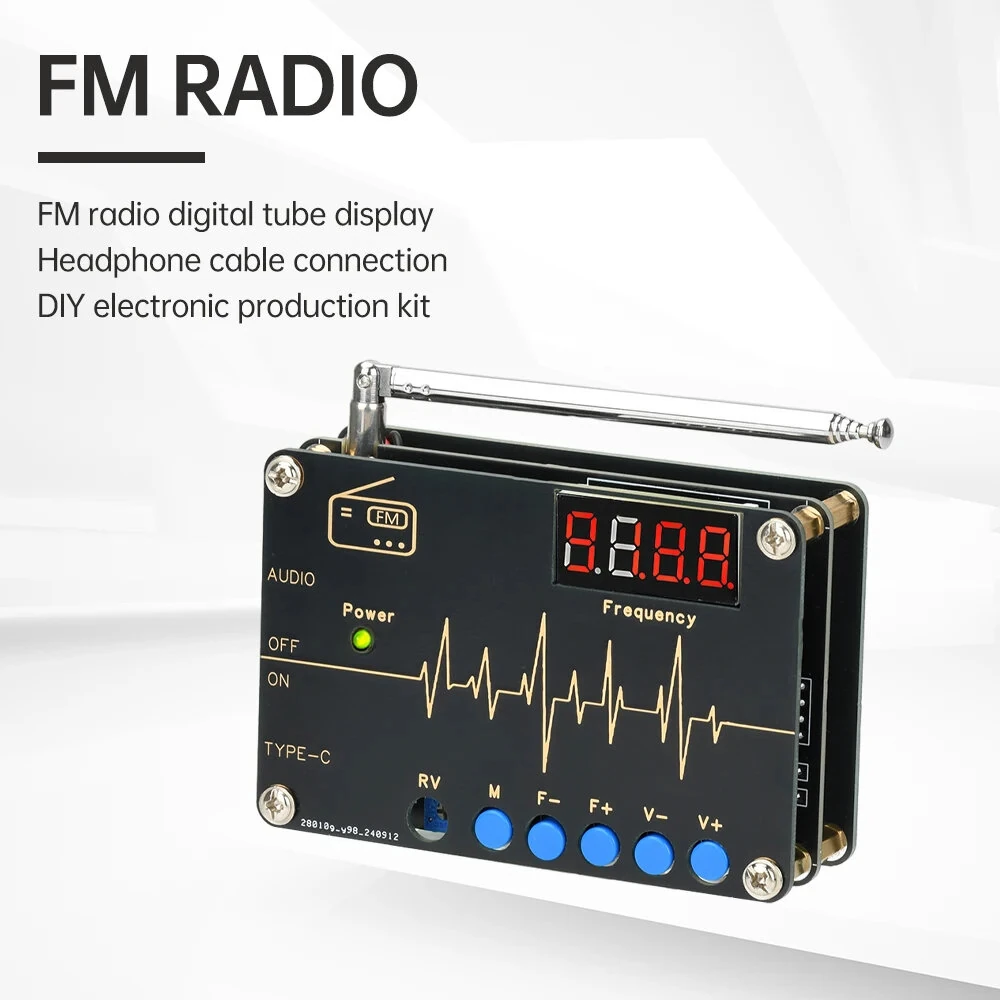 RDA5807M DIY FM Radio Kit - 87-108MHz Digital Tube Display & TDA2822 Amplifier - Image 3