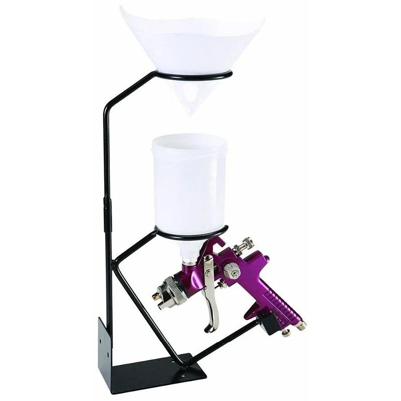 Adjustable Steel Spray Gun Stand - Lightweight Black Paint Filter Rack - Stable Base - Image 4