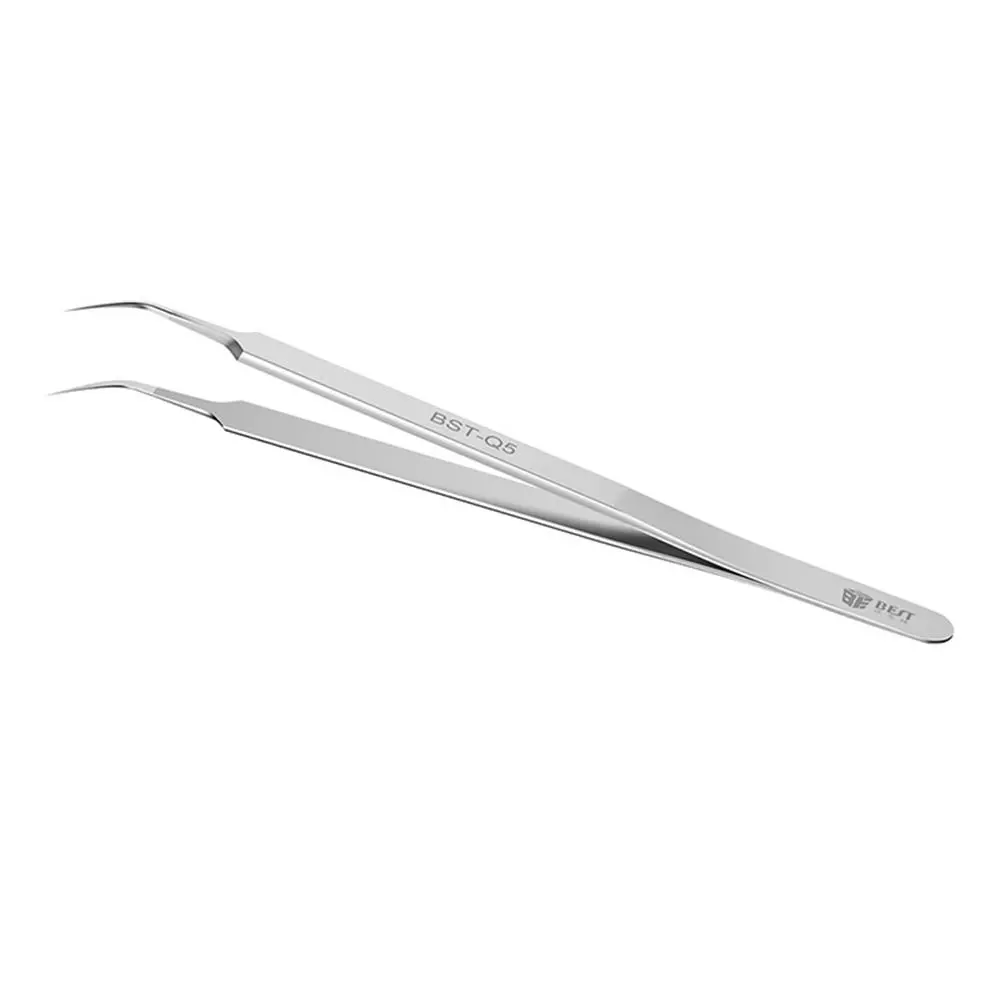 BEST BST-Q5 Fly Wire Tweezers | 0.01mm Curved Tip | Stainless Steel BGA Rework Tool - Image 2