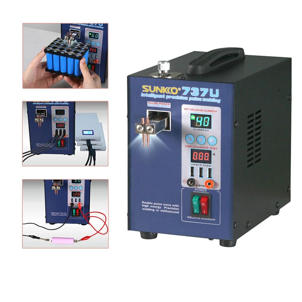 SUNKKO 737U Spot Welder Machine | 2.8KW Double Pulse | USB Charging | 18650 Battery Pack Welder - Image 4