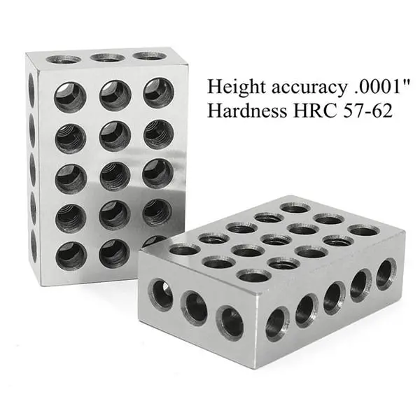 Machifit 2pcs 1x2x3 Inch 23-Hole Parallel Blocks | Precision 0.0001 Inch Milling Tool - Image 3