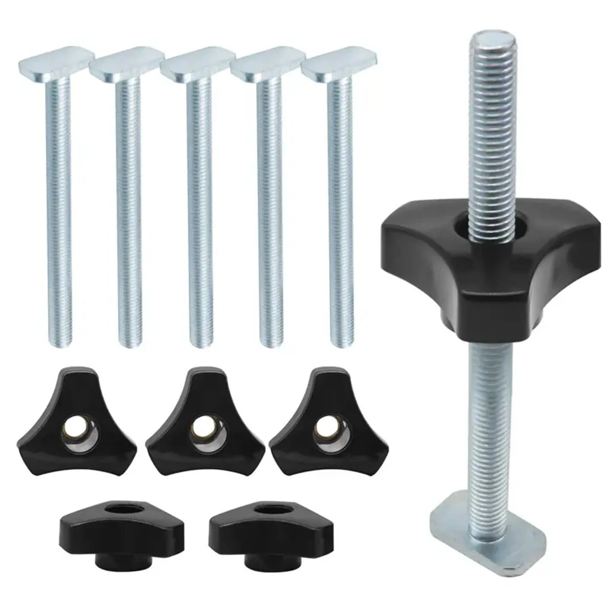 5 Pack T-Bolt Knob Kit for Miter Track & T-Slot - 1/4 & Universal Workbench Jig - Image 3
