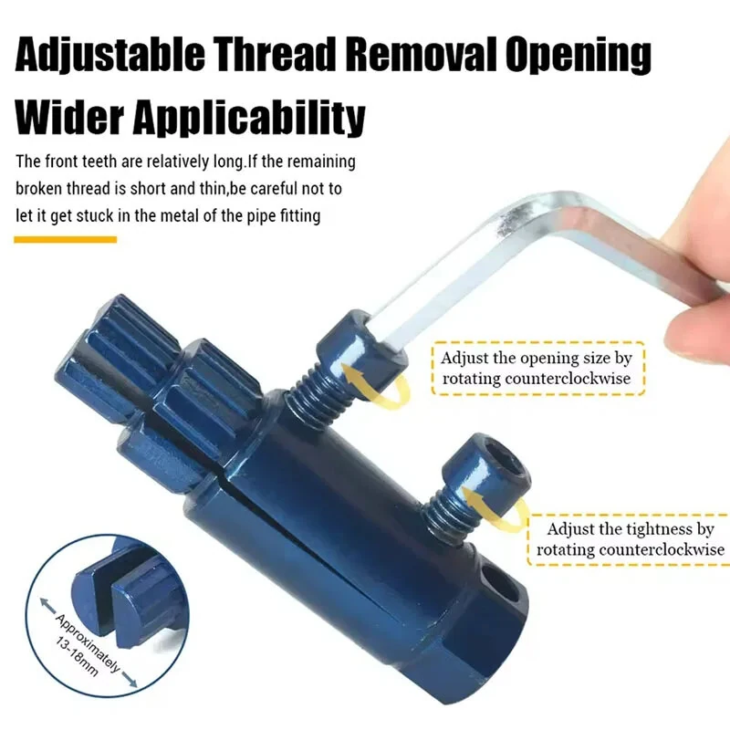Broken Pipe Head Screw Extractor - 1/2 & 3/4 Inch Faucet Angle Valve Thread Removal Tool - Image 3