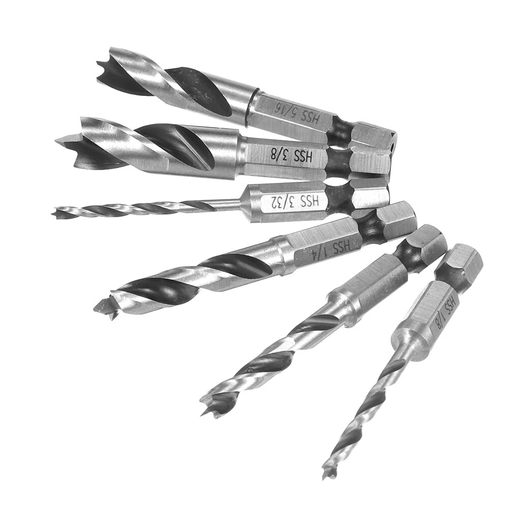 HSS 4241 Stubby Drill Bit Set - 6pcs 1/4 Inch Quick Change Hex Shank - Image 3