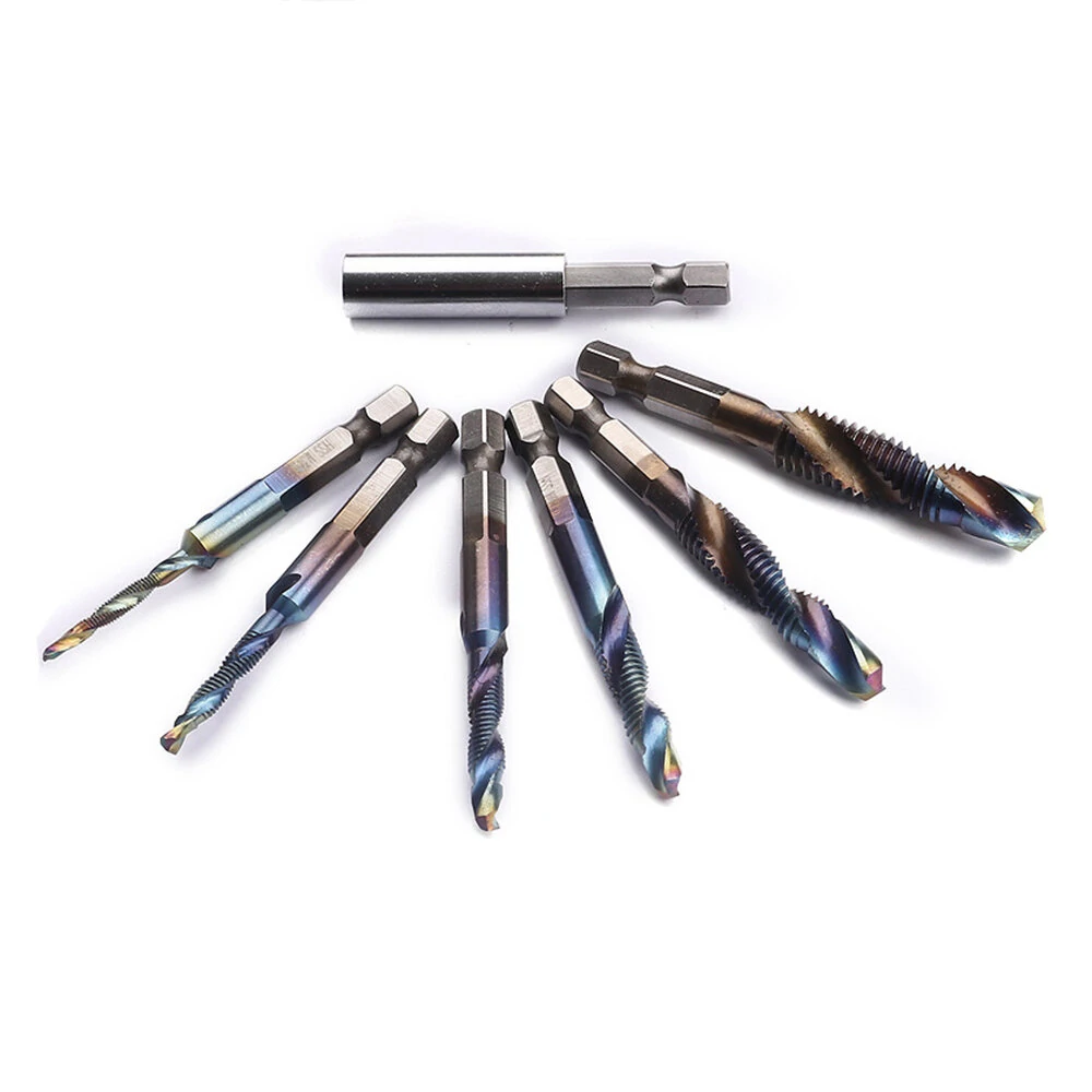 Drillpro 7Pcs M3-M10 Metric Tap Drill Bit Set | Hex Shank with Extension Rod - Image 4