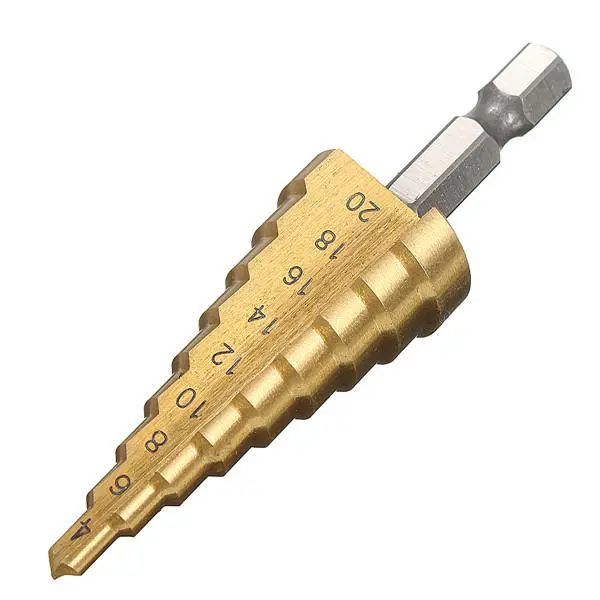 HSS Titanium Step Drill Bit Set - 3pcs 3-12/4-42/4-20mm | Cone Hole Cutter - Image 5