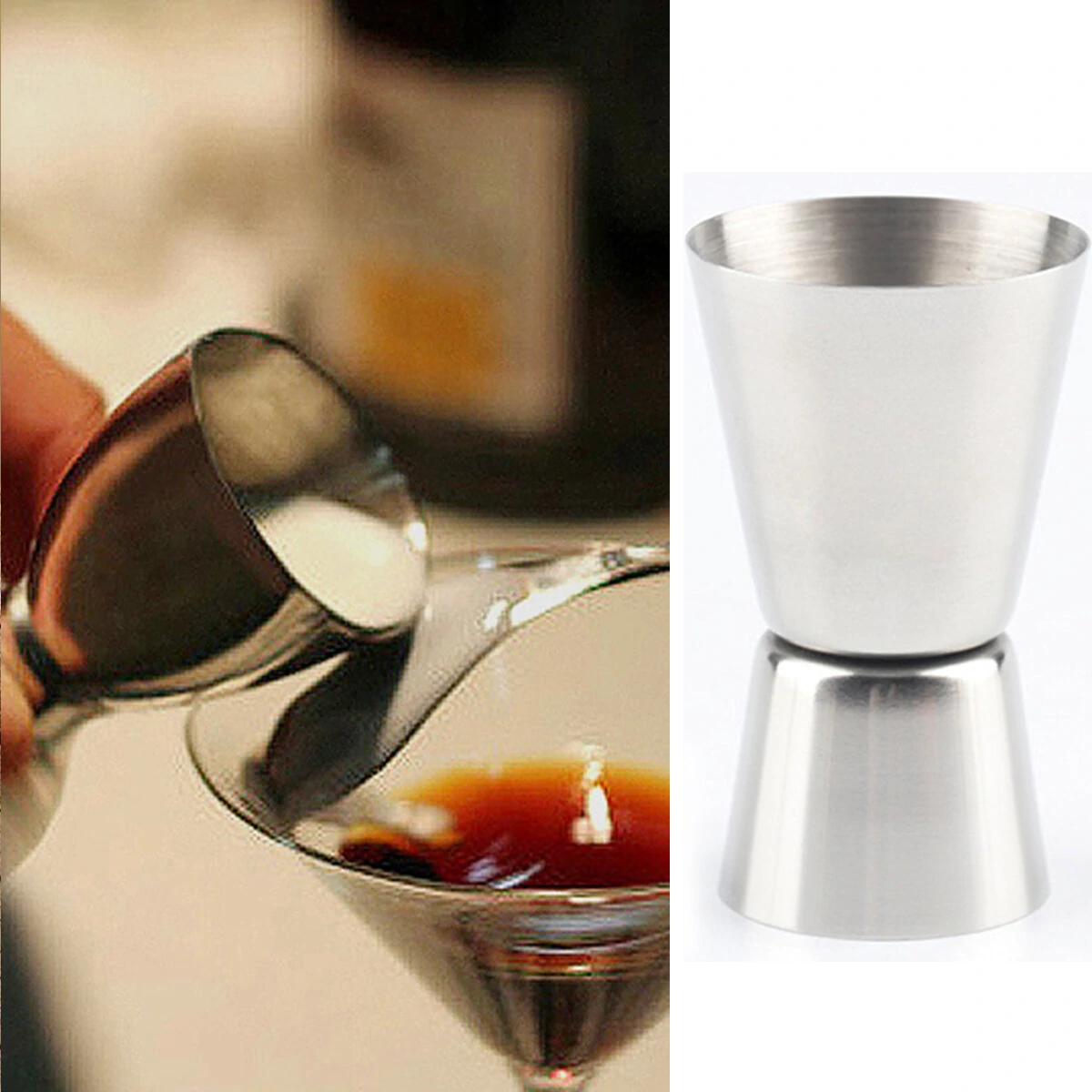 Stainless Steel Jigger - 15ml & 30ml Dual Measure Cup for Cocktails & Bar Tools - Image 4