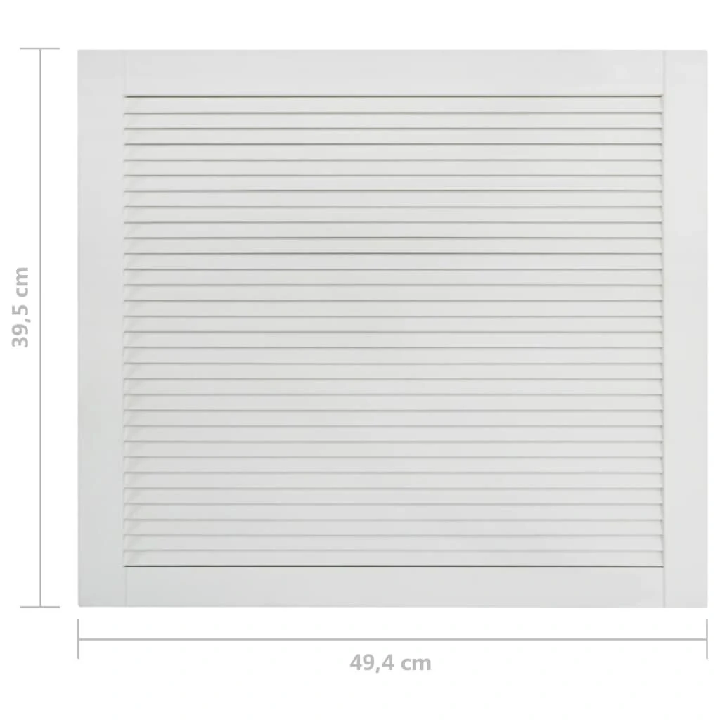 Louver Doors 4-Pack | 39.5x49.4 cm Solid Pine | White Tool Cabinet - Image 4