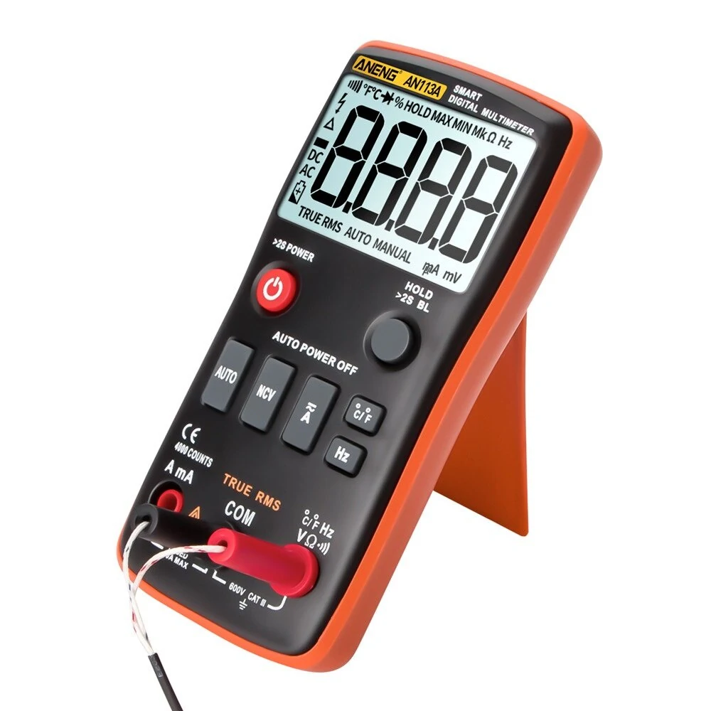 ANENG AN113A True-RMS Digital Multimeter | 4000 Counts, Temperature, Diode Tester - Image 4