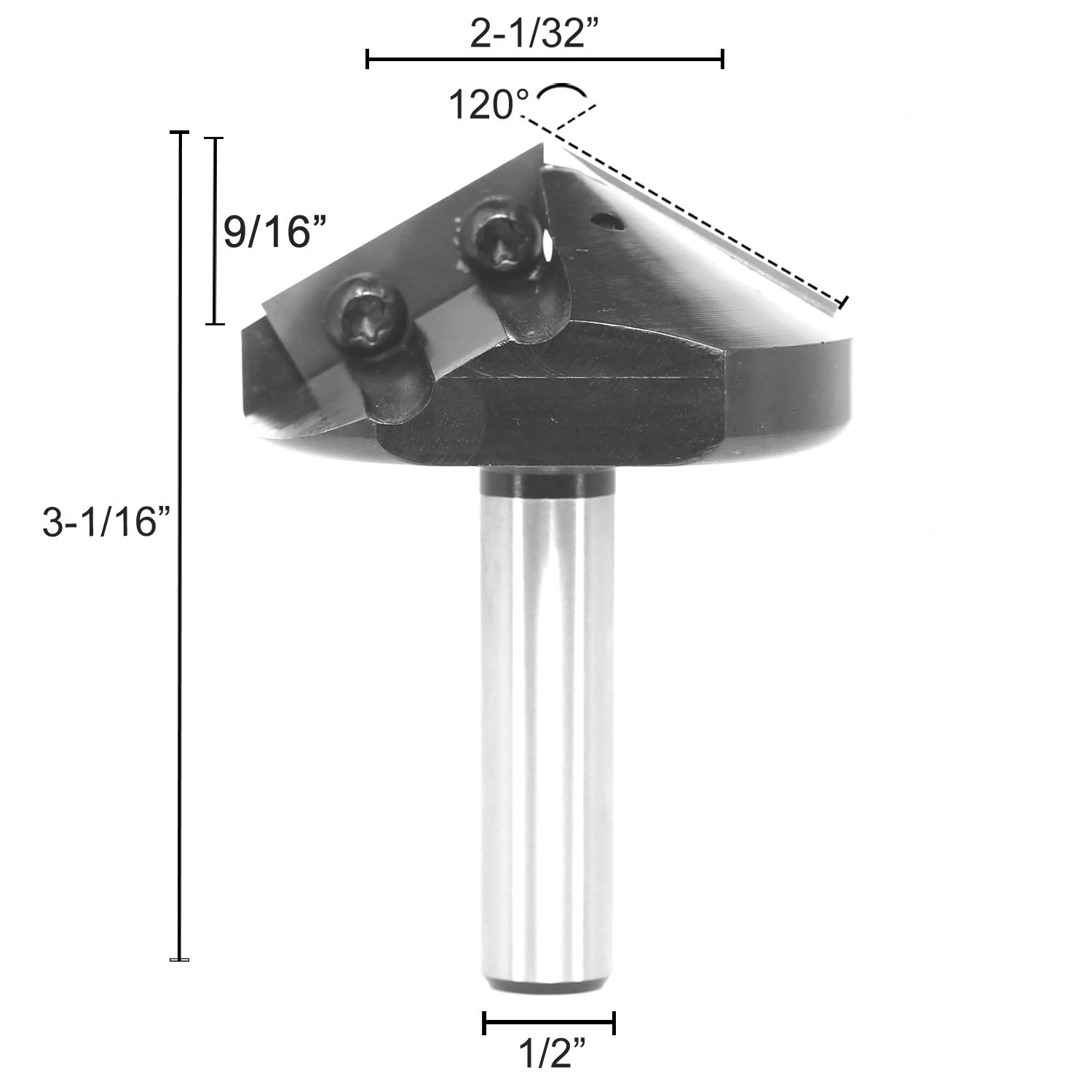 Whiteside Router Bits 1/2 Inch Shank 120 Degree V-Groove Bit | Carbide Insert - Image 4