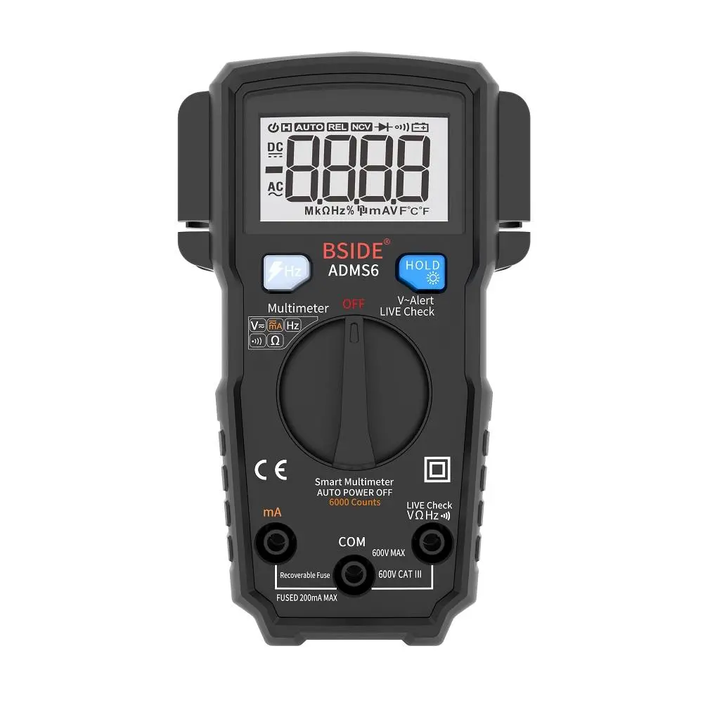 BSIDE ADMS6 Digital Multimeter - 6000 Counts True RMS Autoranging | V-alert & Live Wire Test - Image 2