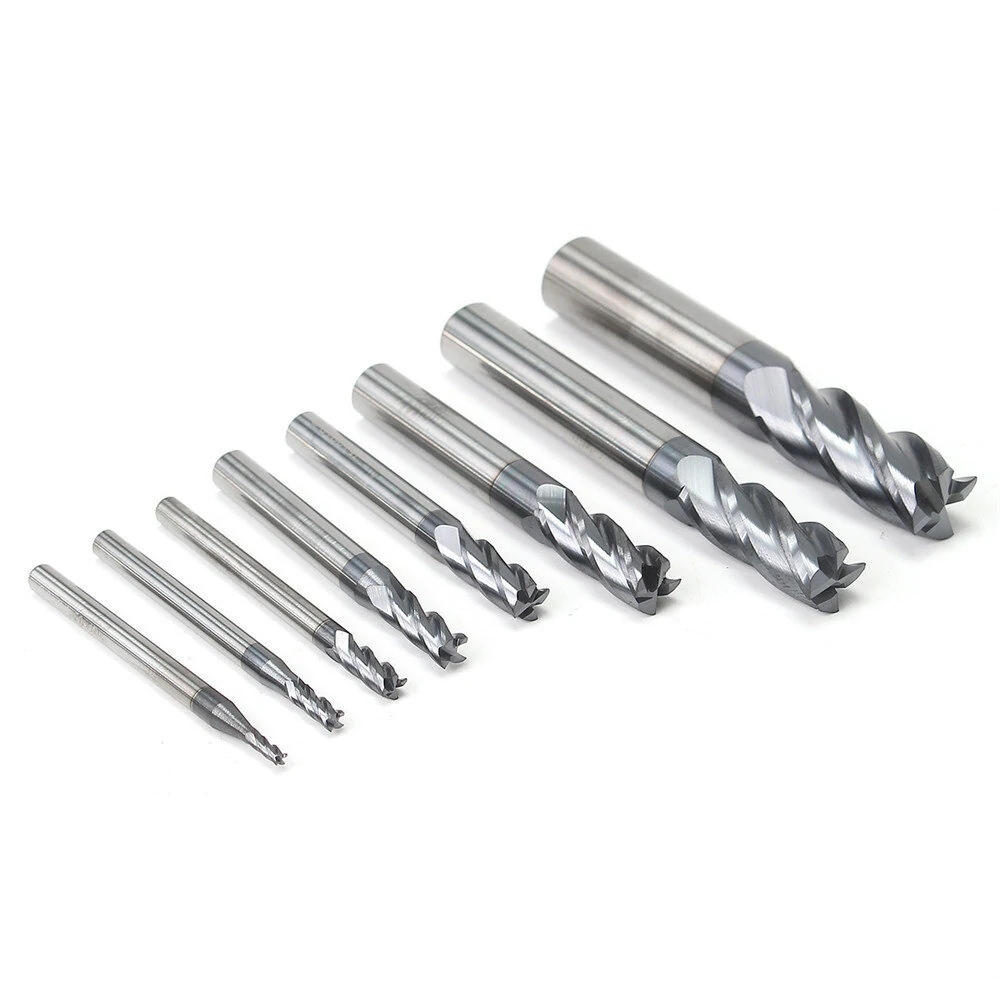 Carbide End Mill Set - 8PCS 2-12mm 4 Flute | Tungsten Steel CNC Milling Cutter - Image 5