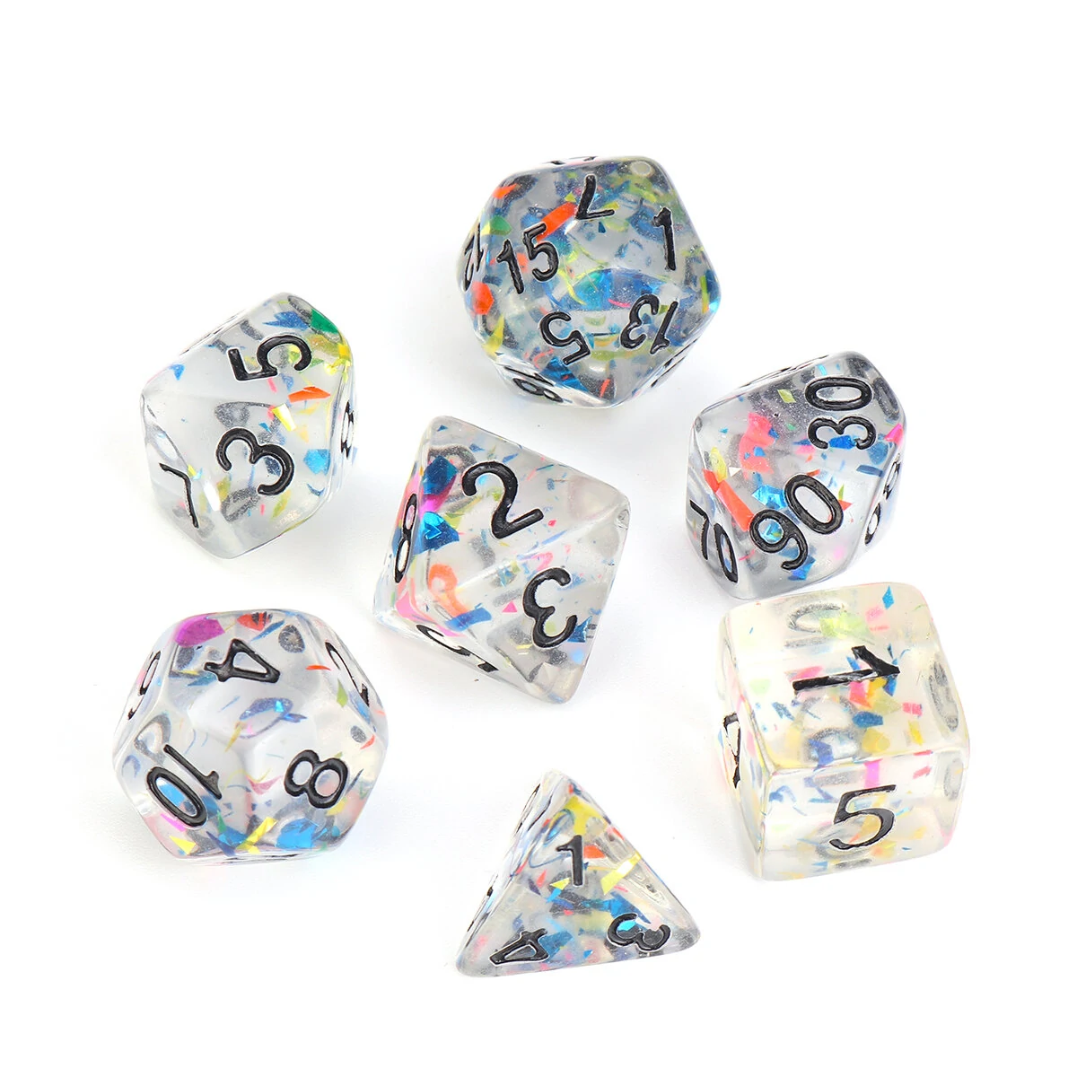 7Pcs Galaxy Polyhedral Dice Set - Resin Mirror D&D RPG Table Game Gift - Image 2