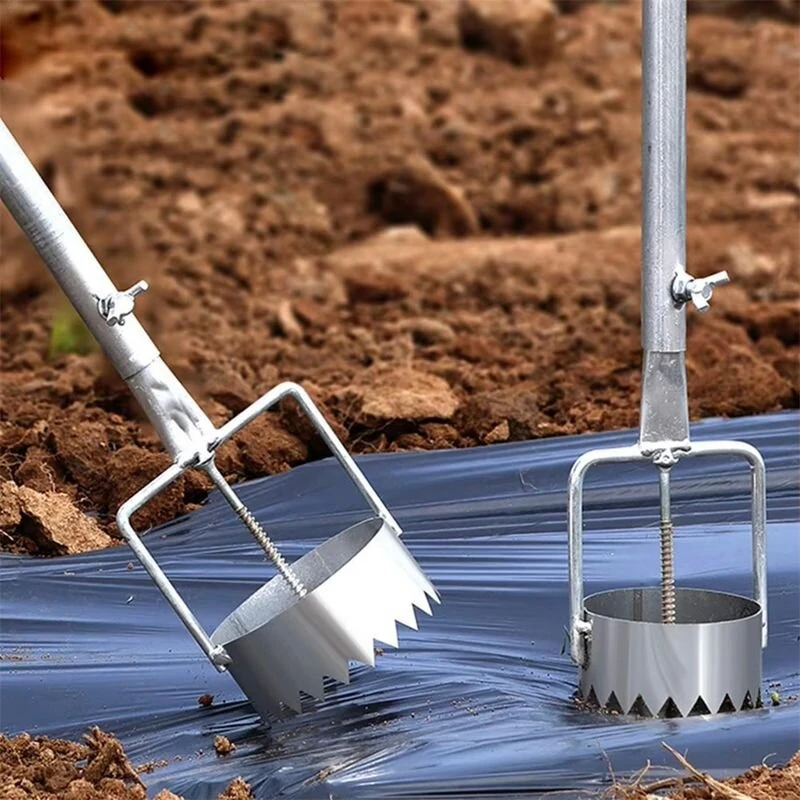 Reliable Adjustable Steel Mulch Hole Punch Tool - Easy Grip Gardening Tool - Image 2