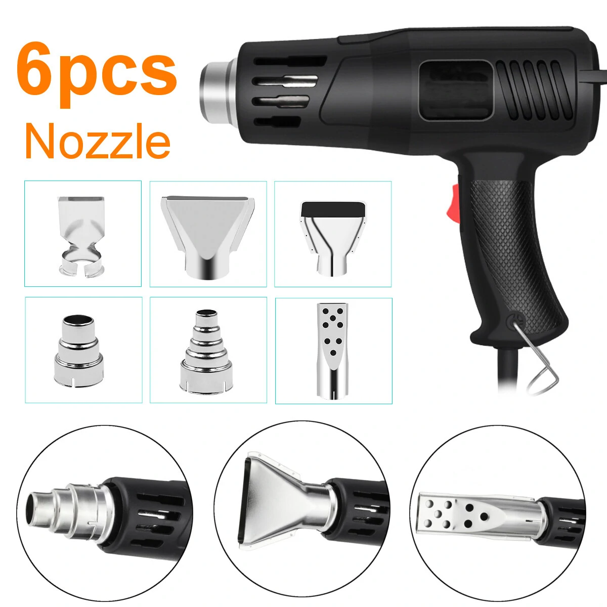 6pcs Heat Gun Nozzle Kit - Heat Resistant Tips for Hot Air Guns | Soldering - Image 2