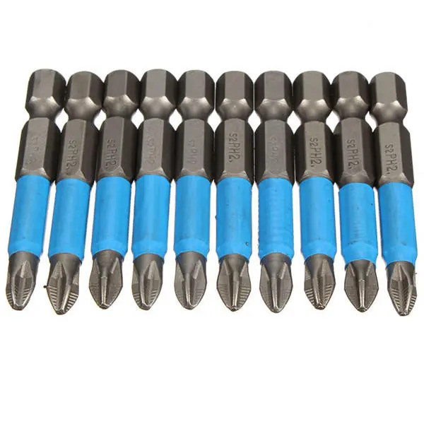 10pcs 50mm PH2 Screwdriver Bit Set - Anti Slip & Magnetic for Electric Screwdrivers - Image 4