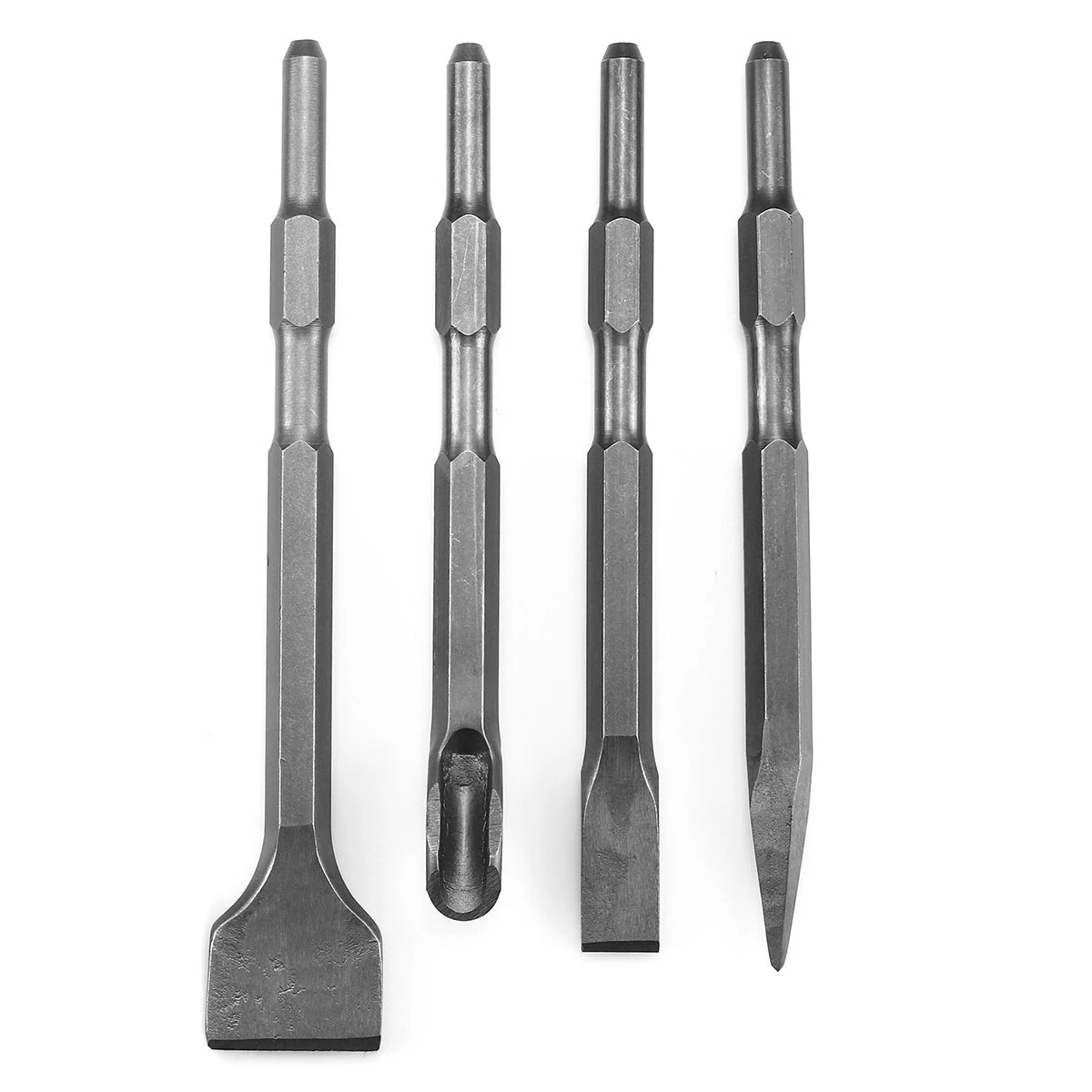Electric Hammer Chisel Set - Hex Handle with Point Groove Gouge & Flat Chisel - Image 3