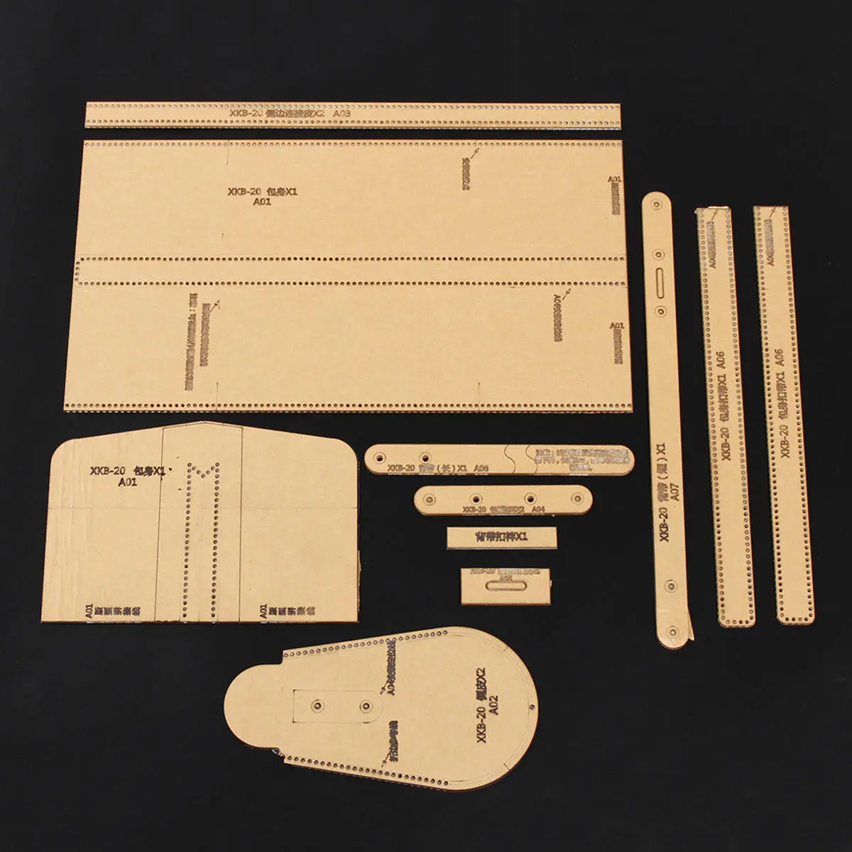 Acrylic Bag Pattern Stencil Template | DIY Leather Craft Tool Set for Shoulder Bags - Image 3