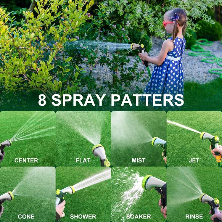 8 Function Garden Hose Spray Nozzle | High Pressure Car Wash & Watering Gun | ABS TPR Zinc Alloy - Image 3