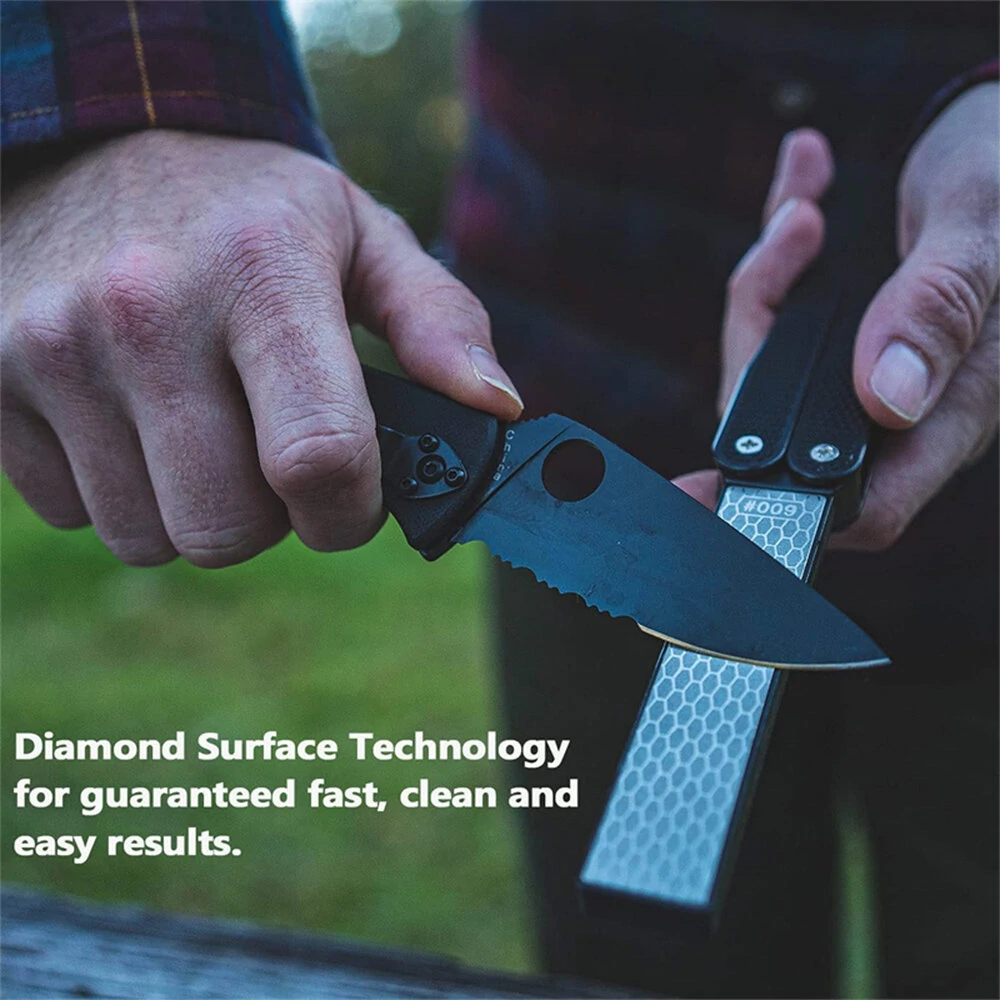 Diamond Knife Sharpener Stone - Double Sided Pocket Sharpener | Fast Professional Kitchen Tool - Image 3
