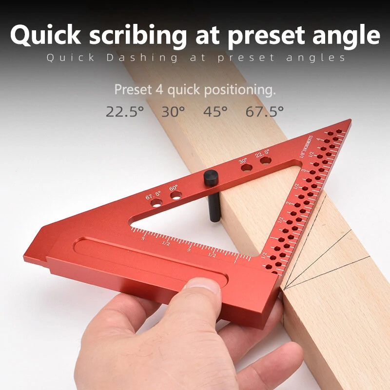Fonson Tools 3 & 4 Inch Carpenter Triangle Ruler | Rafter Square & Protractor for Woodworking - Image 2