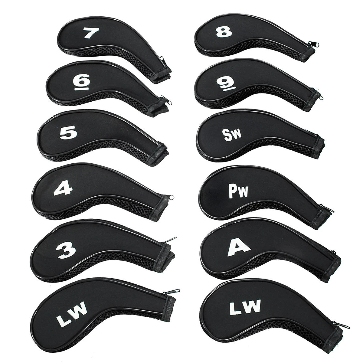 12Pcs Long Neck Golf Club Iron Headcovers with Zipper | Set of 12 - Image 3