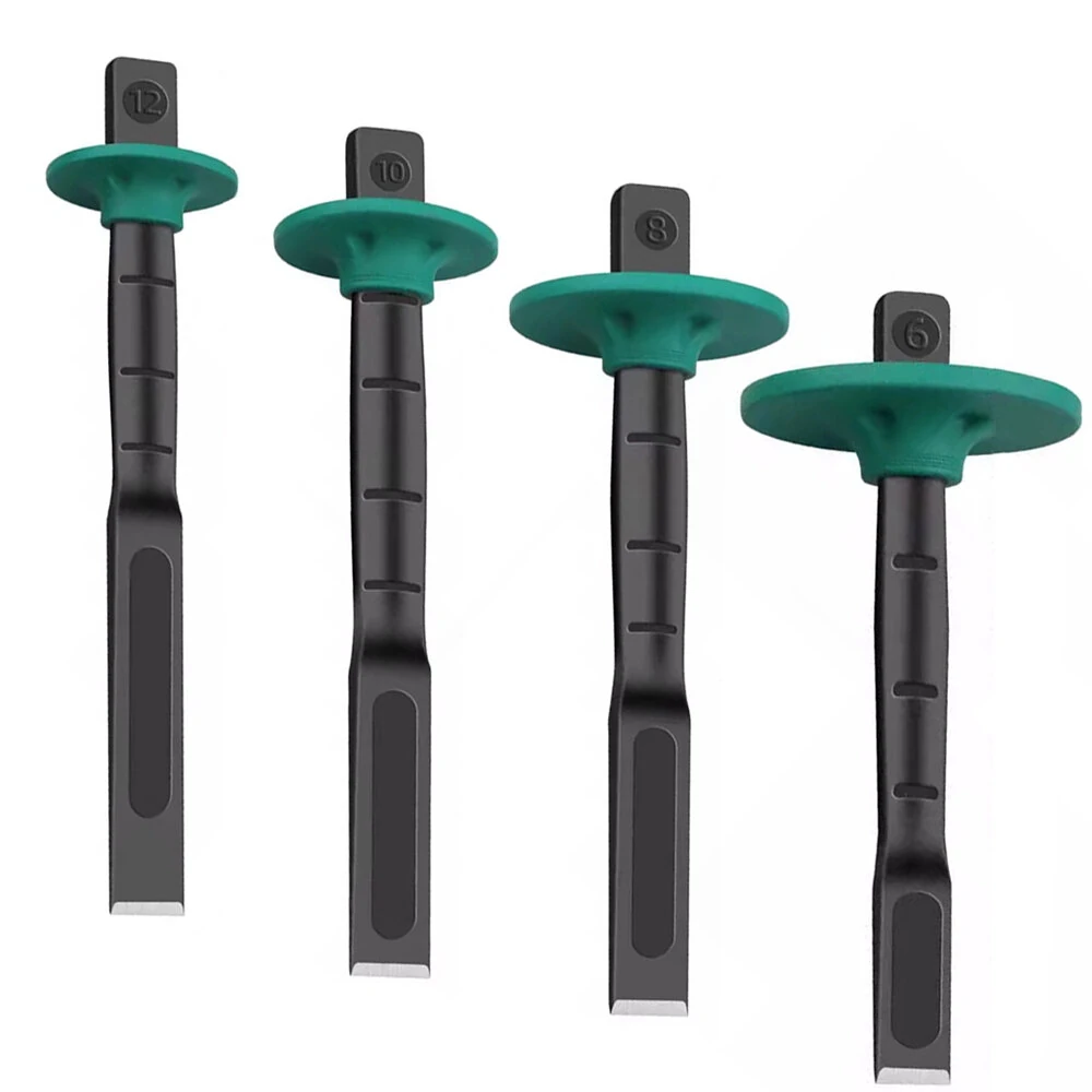 Heavy Duty 6-12 Inch Flat Masonry Chisel | Concrete Demolition & Carving Tool with Hand Guard - Image 2
