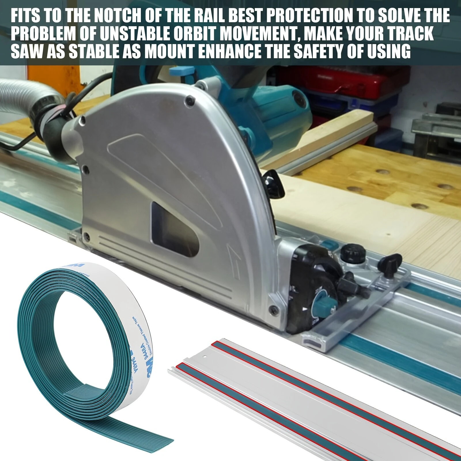Makita Guide Rail Sliding Guard - 3m Track Saw Slide Strip for Router Table - Image 3