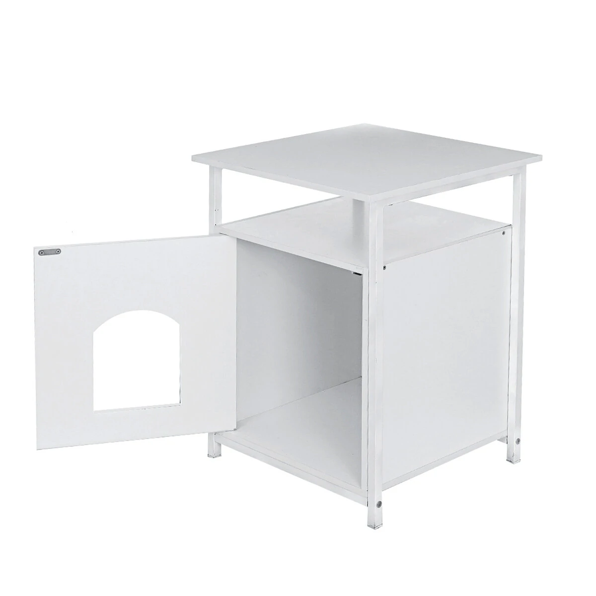 Cat Litter Box Enclosure with Side Table - Pet Furniture House for Cats & Dogs - Image 4