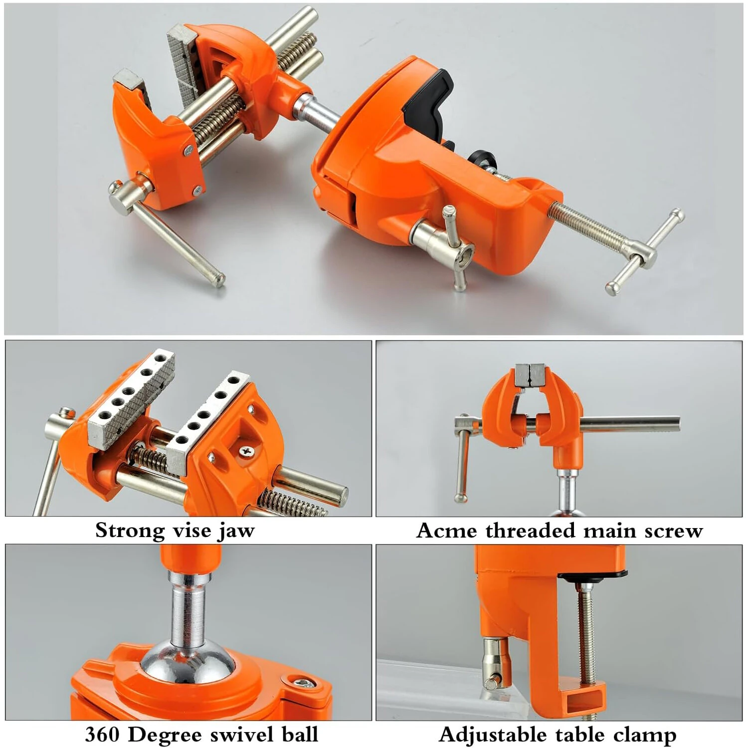 MYTEC Heavy Duty 3.5 Inch Clamp Bench Vise - 360 Swivel Base Cast Steel for Woodworking - Image 3