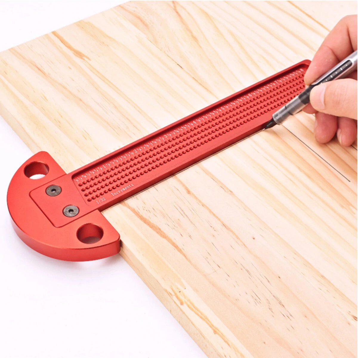 T-Square Ruler - Anodized Aluminum Alloy - 1/32 Inch Precision for Woodworking - Image 3